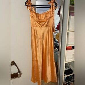 NWT Coral floor length dress with adjustable tie straps